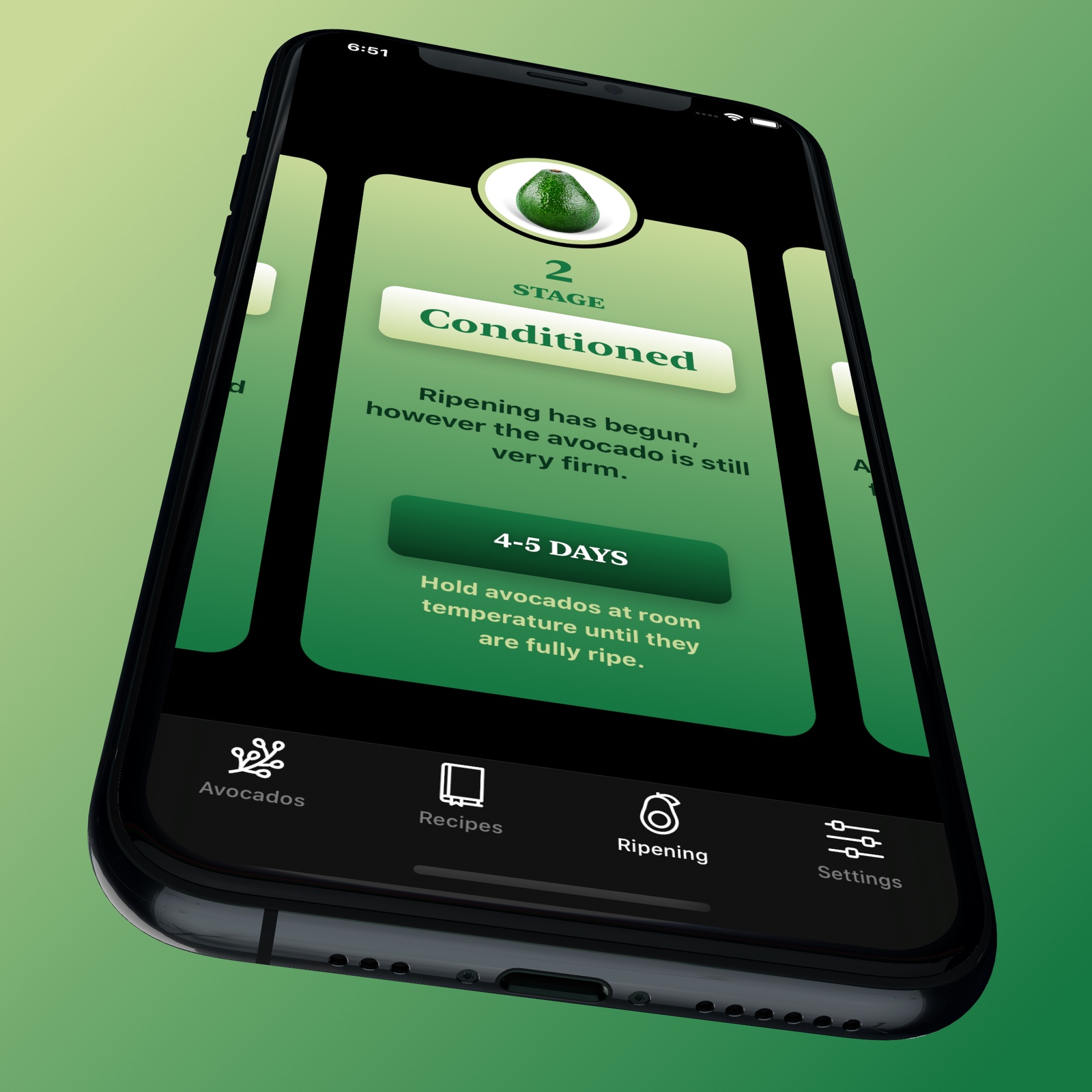 Card view in the app