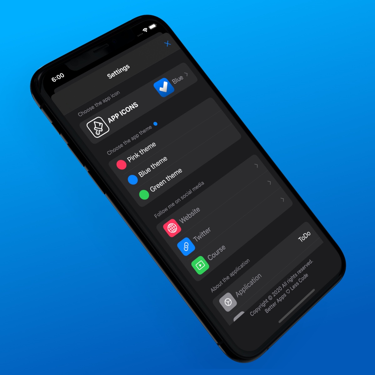Bottom navigation of the iOS app