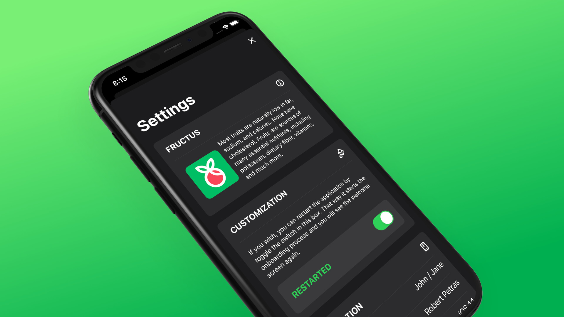 Card view in  light mode